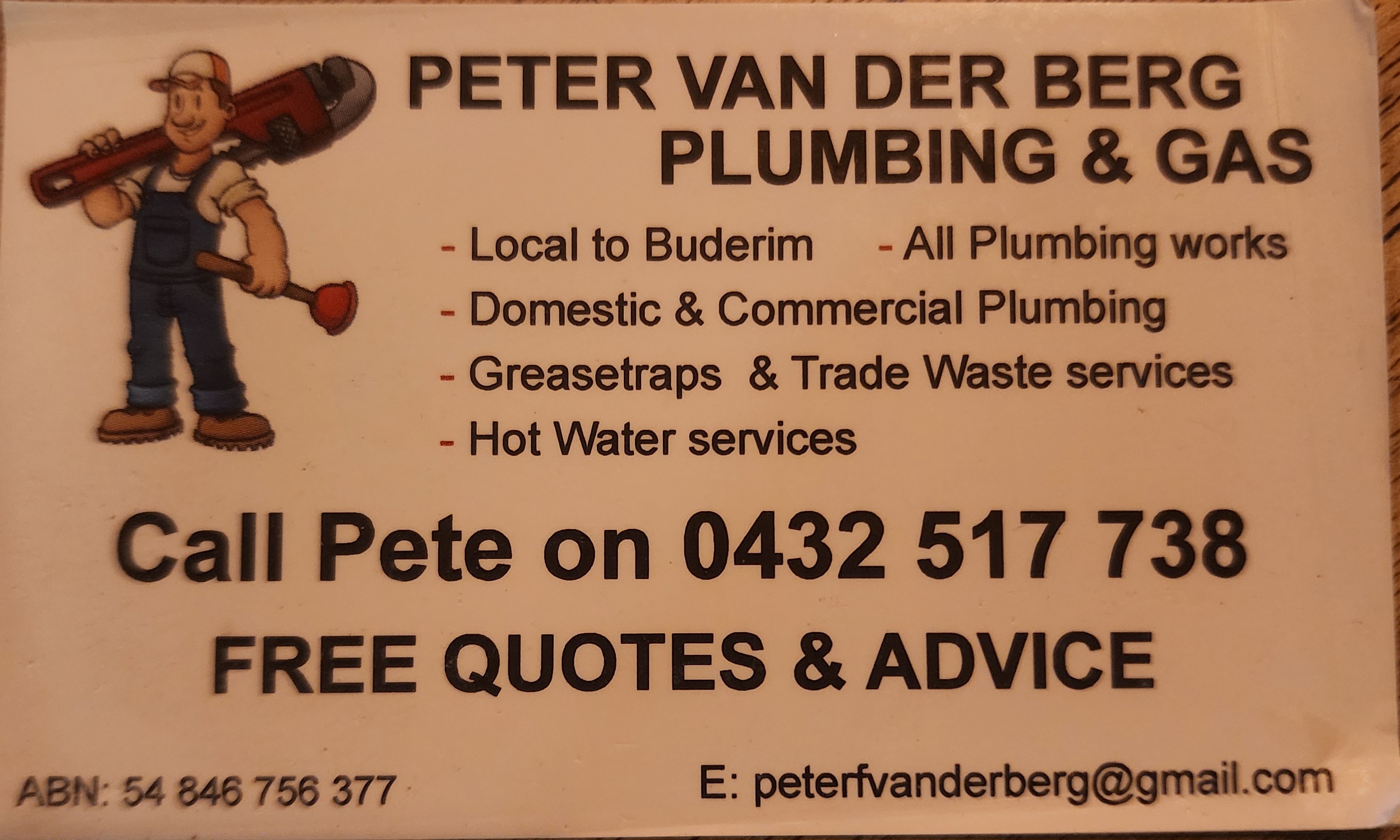 Peter Van Der Berg Plumbing And Gasfitting